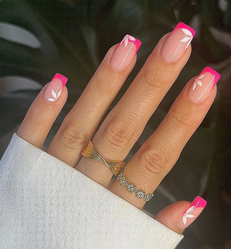 manicura francesa madrid rosa