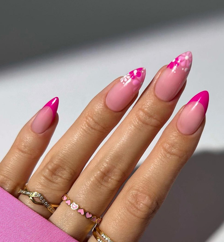 uñas de soft gel en rosa
