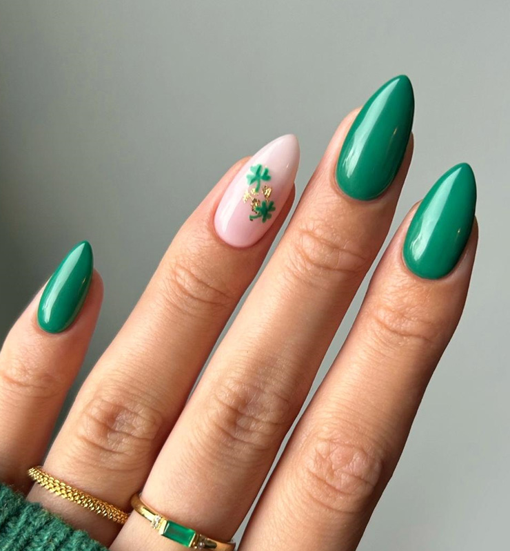 uñas soft gel en verde